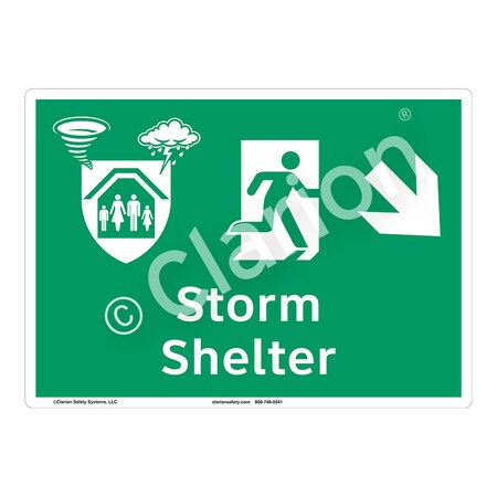 Storm Shelter Safety Signs Outdoor Flexible Polyester (Z1) 12 X 18, F1301-Z1SW3